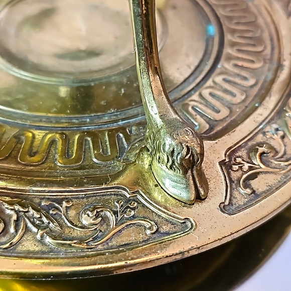 Antique French Brass Ink Well - Picture 6 of 10